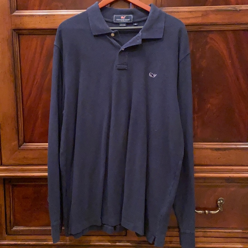 Men’s Vineyard Vines Long Sleeve Polo | XL | Navy Blue